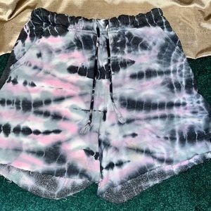 PINK Tie Dye Boy Sweatpants Shorts Size Small